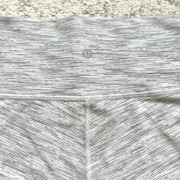 Lululemon Wunder Under Crop High Rise 21” Leggings Gray Heather Stripe Size 6 - Picture 6 of 9